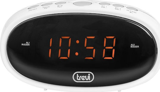 Trevi Ec 880 Tischuhr mit Wecker & Radio Weiß