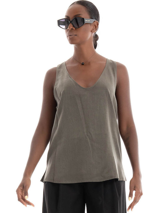 Women's Blouse Dark Olive Green