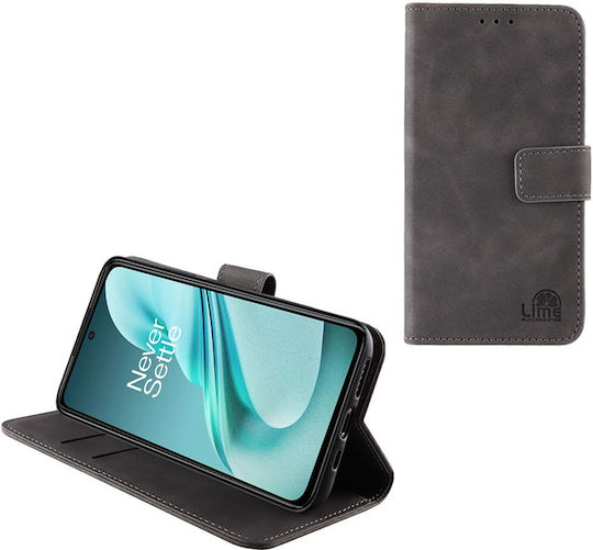 Lime Essential Magnet Brieftasche Synthetisches Leder Gray (OnePlus Nord N30 SE)