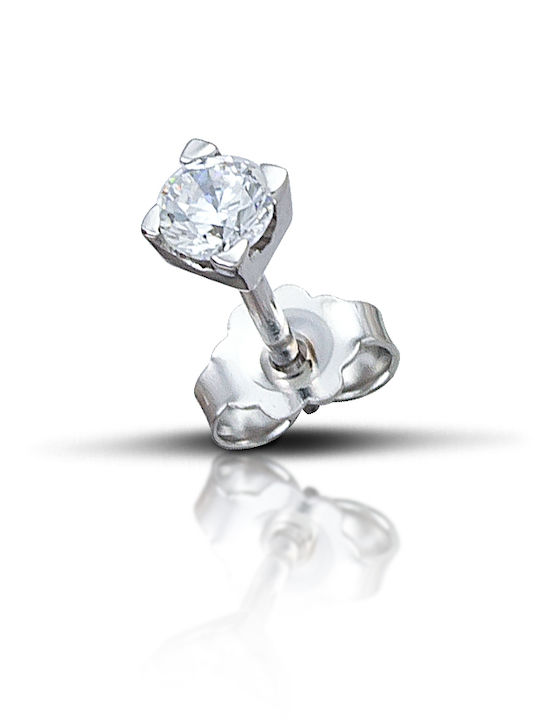 Hillas Men's Earrings made of White Gold with Diamond