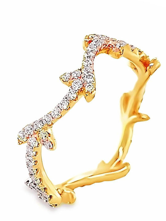 Verita Damen Ring mit Zirkonia aus Silber Vergoldet