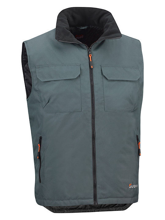Juba Waterproof Men's Safety Vest with Fleece Lining Gray