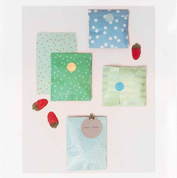 Paper Bags Light Blue Mint Designs & Multicolored Stickers 20pcs