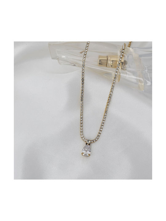 Tear Tennis Necklace Gold 18k Skroutz.gr