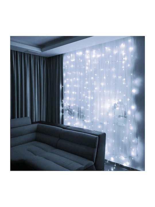 200 Λαμπάκια LED 2μ. x 200εκ. Λευκά USB τύπου Κουρτίνα