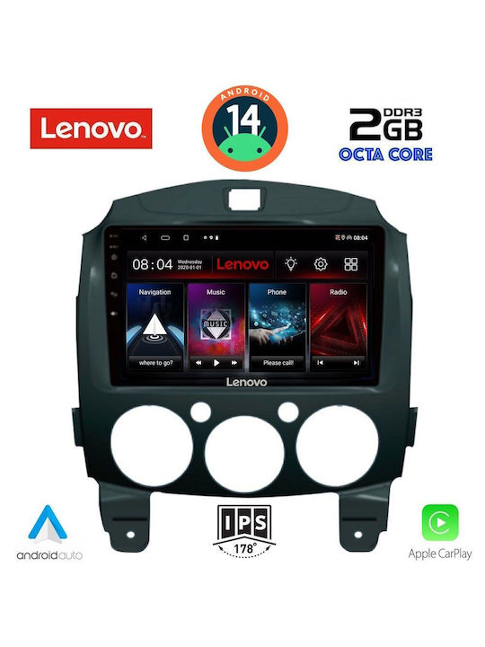 Lenovo Ηχοσύστημα Αυτοκινήτου για Mazda 2 2007-2014 (Bluetooth/USB/AUX/WiFi/GPS/Apple-Carplay/Android-Auto) με Οθόνη Αφής 9"