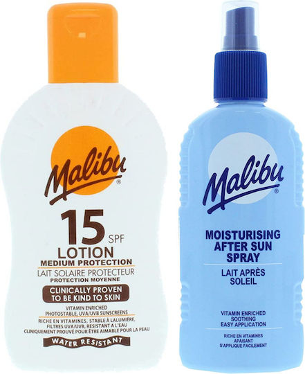 Malibu SPF15 Balsam Rezistent la Apă 200ml + Spray Balsam După Soare 200ml