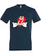 kirikoko Rolling Stoned Rolling Stones Weed T-shirt Rolling Stones Blue Cotton