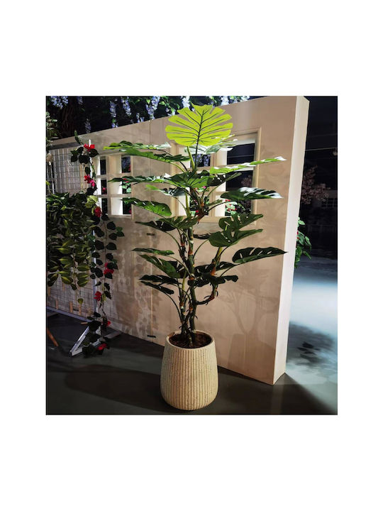 Artificial Monstera H1.55m 25 Pe Leaves Black Pot Ø15cm Next