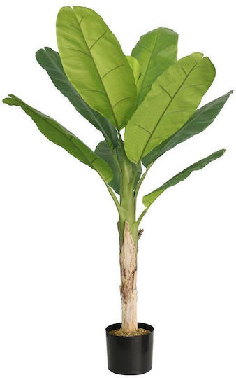 Artificial Banana Tree H1.8m 9 Fabric Leaves Black Pot Ø15cm