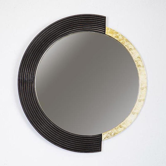 Estheti Home Wooden Wall Mirror Black Gold 54x2.5x58cm 751-10017