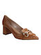 Fardoulis Leather Tabac Brown Heels