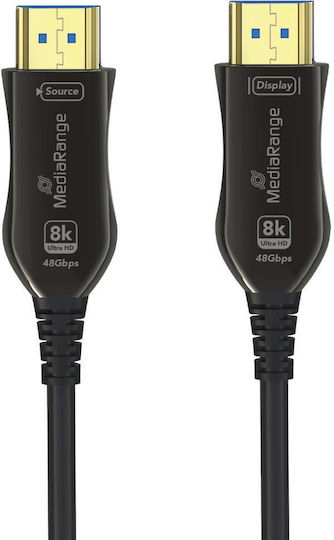 MediaRange HDMI 2.1 Ultra High Speed 48Gbps 4K 120Hz HDR VRR Cable HDMI Male - HDMI Male 10m Black