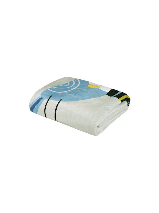 Das Home Κουβέρτα Αγκαλιάς & Λίκνου Baby Fun Line Fleece Μπλε Blue, Grey, Mint 80x110εκ.