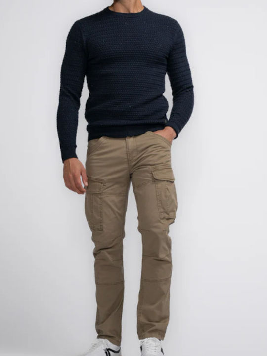 Trousers Cargo Elastic in Regular Fit Beige