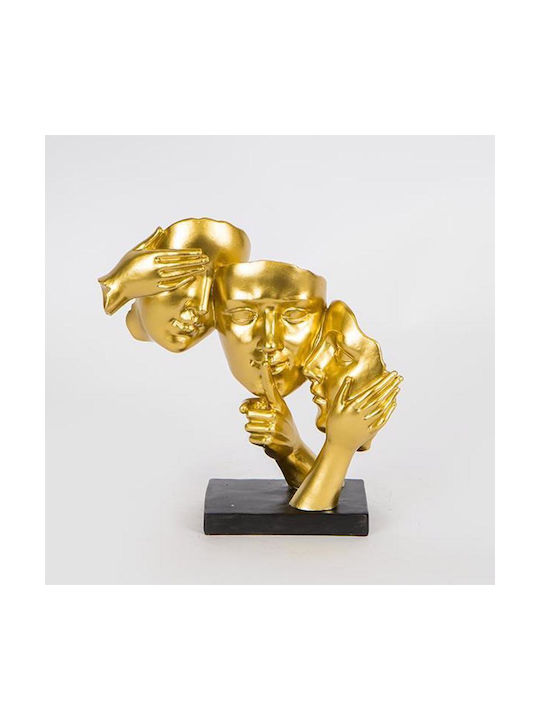 Διακοσμητικο Γλυπτο 3 Προσωπα Χρυσο 19x6.5x23.5cm 752-27063 Estheti 752-27063
