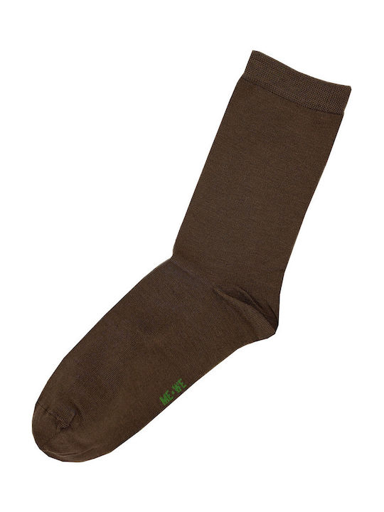 ME-WE Women's Solid Color Socks Brown