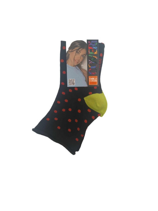 Enrico Coveri Women's Socks Black polka dot