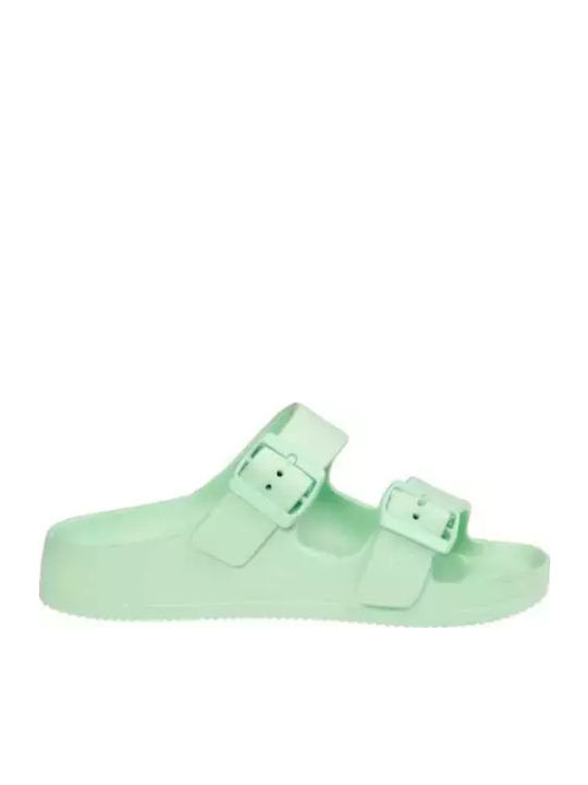 Eco Twins Women's Flat Sandals in Green Color