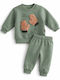 Kinder Sweatpants Set - Jogginganzug Pink 2Stück 3d Handschuhe