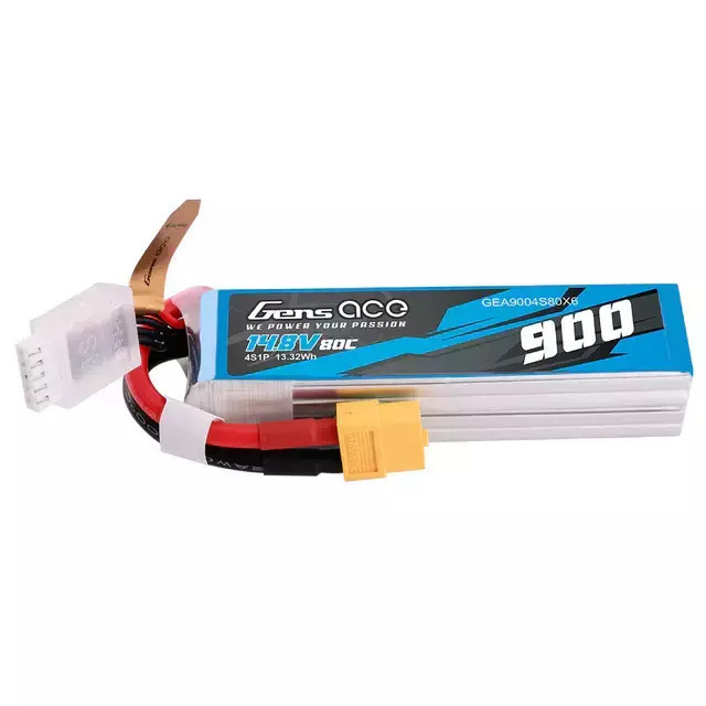Μπαταρία Lipo Gens Ace 900mAh 14.8V 80C 4S1P με σύνδεσμο XT60