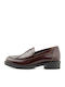 Leather Women's Moccasins in Burgundy Color
