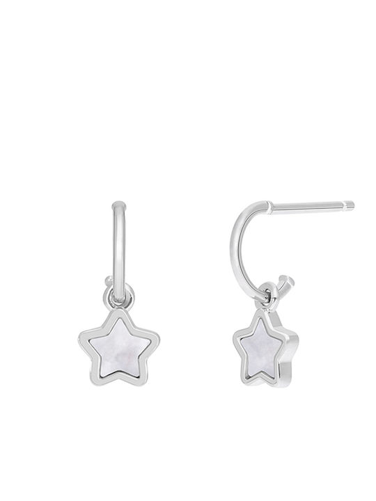 Silver Kids Star Hoop Earrings Ps417