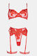 Decoro Sexy Dessous-Set mit Straps Rot