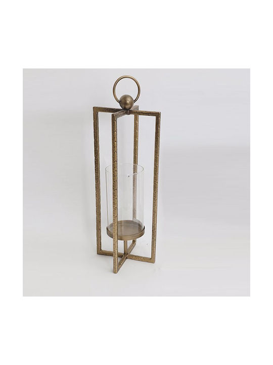 Gold Metal Lantern 13x13x49cm 88977 Iliadis