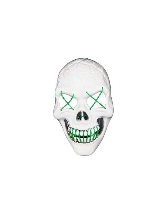 Halloween Skull Mask Zola Model White Green Lig...