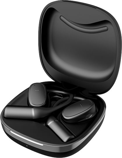 Wiwu O300 Bone Conduction Bluetooth Handsfree Ακουστικά με Θήκη Φόρτισης Μαύρα