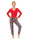 Donna Winter Women's Pyjama Set Red