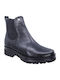 Leder Damen Chelsea-Stiefel Schwarz