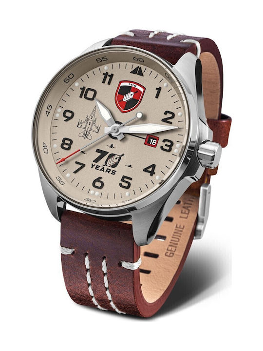 Vostok Europe Ρολόι Μπαταρίας με Δερμάτινο Λουράκι