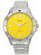 Q&Q Herrenuhr 44mm Batterie mit Silber Metallarmband