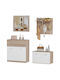 Dionne Eingangsmöbel mit Spiegel / Garderobe & Schuhschrank Shona-white 160x35x160cm