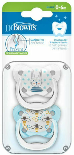 Dr. Brown's Orthodontic Pacifiers Silicone with Case Butterfly - White for 0-6 months 2pcs
