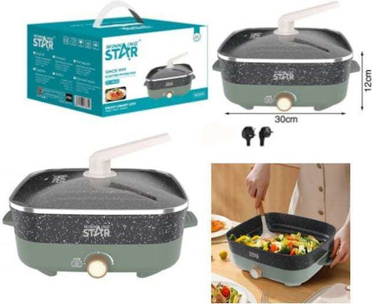 Winstar St-9800 Teppanyaki Gerät mit einstellbarem Thermostat 1600W 30x12cm