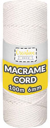 Creative Deco White Thick Cotton Macrame Rope Natural 5-6 Mm 100 M Strong Twisted Rope 48 Strands Large Spool Decoration Art Projects Handicrafts Gift Wrapping Creative Deco White Thick Cotton Macrame Rope Natural 5-6 Mm 100 M Strong Twisted Rope 48 Strands Large Spool Decoration Art Projects Handicrafts Gift Wrapping