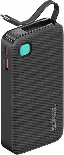 Usams CD224 Power Bank 10000mAh 20W με Θύρα USB-A και Θύρα USB-C Power Delivery Μαύρο