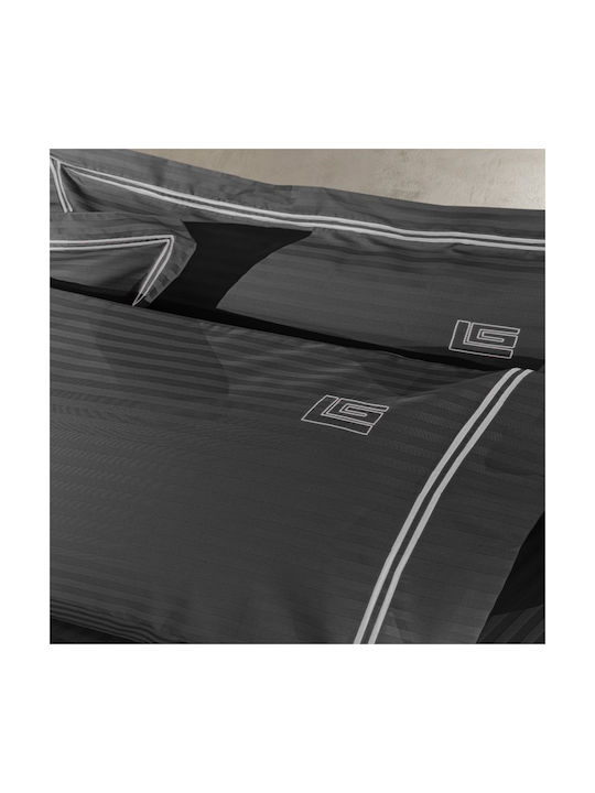 Guy Laroche Nice Σετ Μαξιλαροθήκες Oxford Anthracite/silver 52x72εκ.
