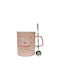 Ceramic Mug "Unicorn" Pink Lid Inox Original Spoon 480ml Etoile Pt-510a
