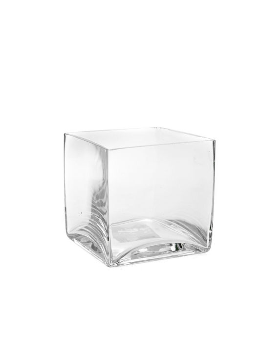 Glass Cube Vase 10x10cm