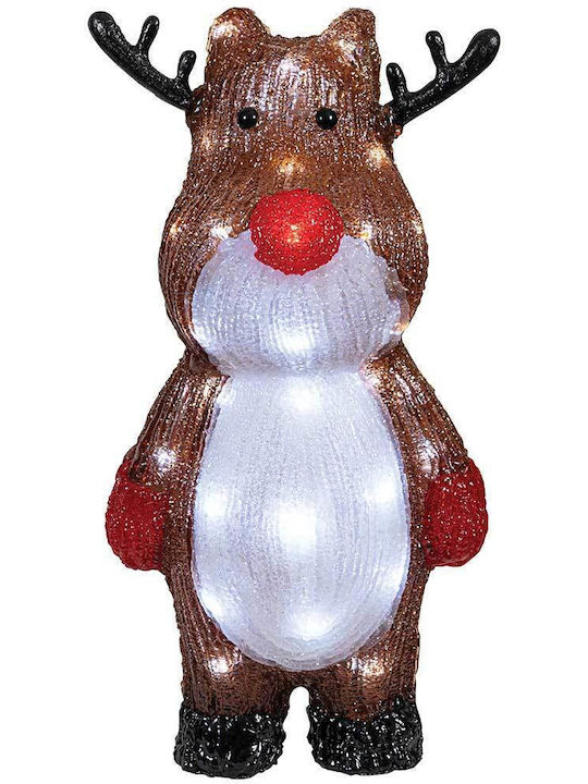 Illuminated Christmas Plastic Reindeer Figure Height 40cm