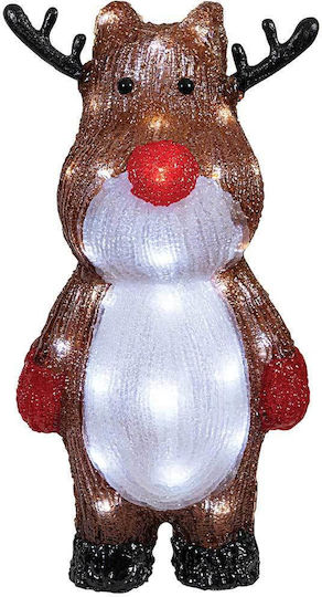 Beleuchtete Weihnachtsfigur aus Kunststoff Rentier Höhe 40cm