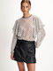 Damen Bluse Polka Dot Off White