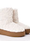 Women's Ankle Boots with Fur White