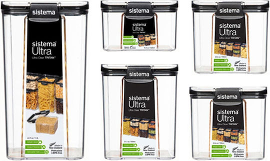Sistema Ultra Set 5Stück Behälter Allgemeine Verwendung mit Deckel Kunststoff Schwarz