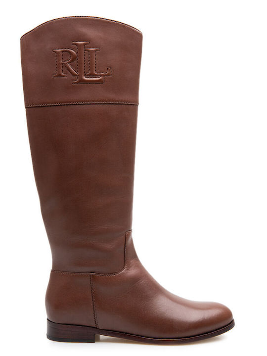 Ralph Lauren Leather Women's Boots Riding Brown