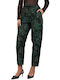 Damen Stoff Hose mit Gummizug Grün